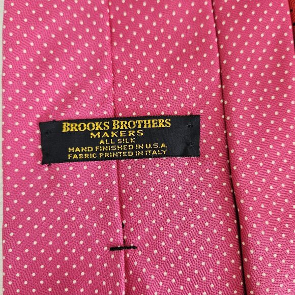 Brooks Brothers Makers 100% Silk Ties Printed in Italy Lot 2 Red Pink Polka Dot - Picture 4 of 7